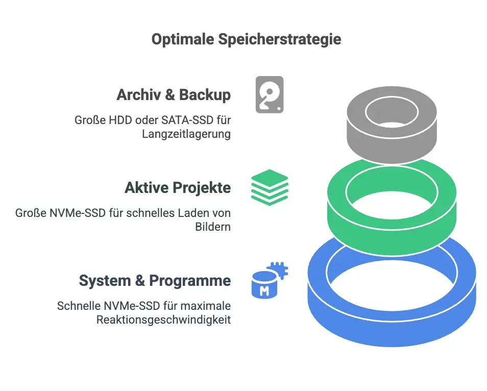 Optimale Speicherstrategie für Fotografen – Multi-Laufwerk-Setup